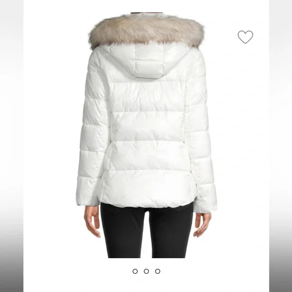 T Tahari Faux-Fur Trim Hooded Puffer Jacket - Picture 2 of 8